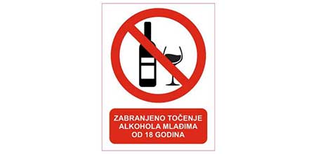 Turistička zajednica Općine Okrug-Oznaka o zabrani točenja alkohola-Privatni iznajmljivači